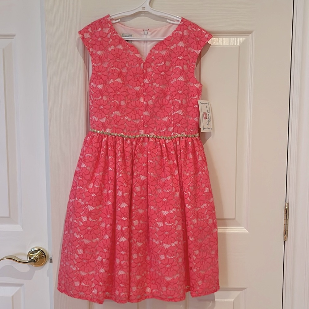 Marmellata pink girls lace dress